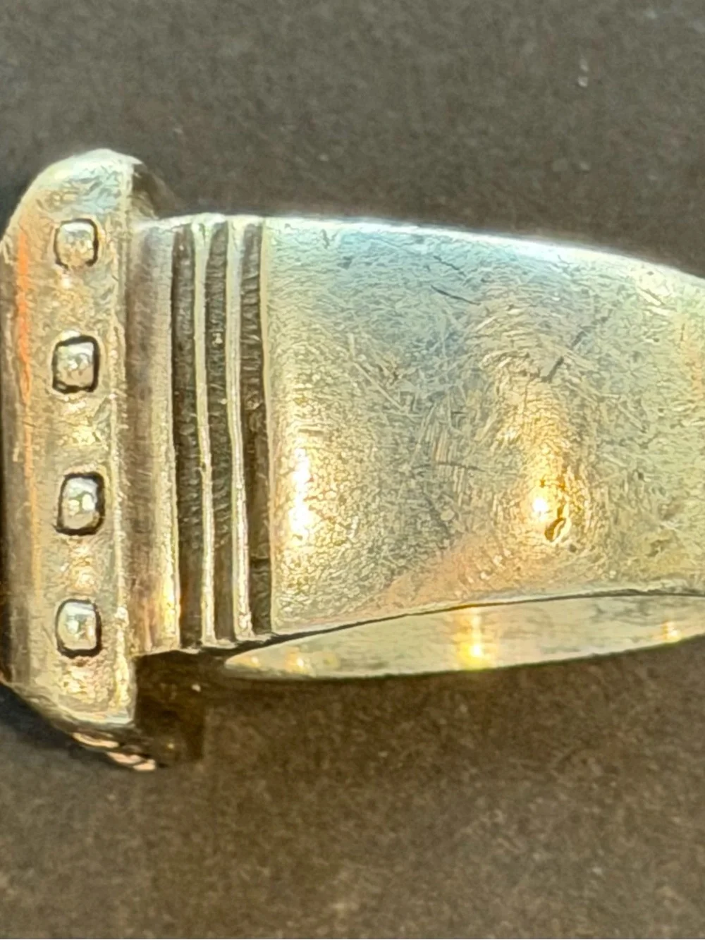 Vintage Lisa Jenks Eros Tiger's Eye Sterling Silver Modernist Ring 9.5